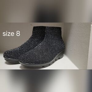 bernie mev. Sparkling Black Ankle Booties